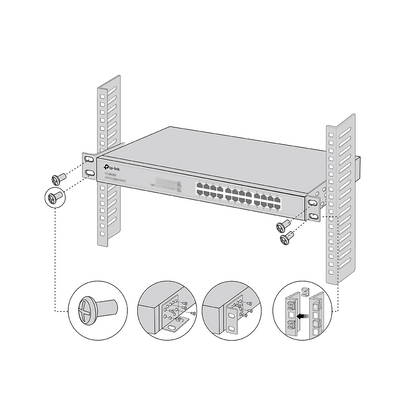 RackMount Kit‑19 TP‑Link para routers/switches