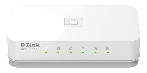Switch D-link 5 Puertos 10/100 Mbps - puertos detección