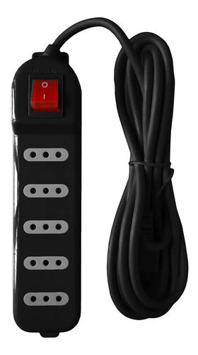 Alargador Electrico 5 Metros, 5 Entradas Con Switch Macrotel - alargador eléctrico