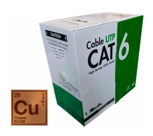 Cable De Red Utp Cat6 Caja De 305mts 100% Cobre / Premium - cable marca