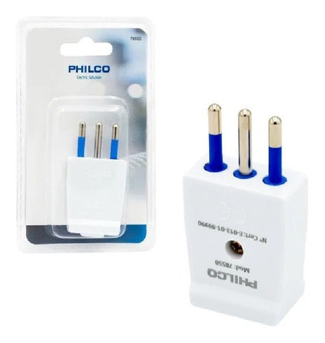 Enchufe Macho 2 Patas + Tierra Color Blanco - enchufe eléctrico