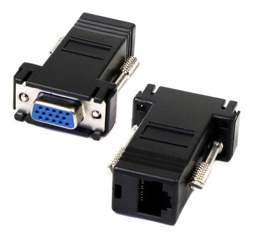 Adaptador Extensor Vga Hembra Por Rj45 Hasta 20m X2 Unidades - especificaciones producto
