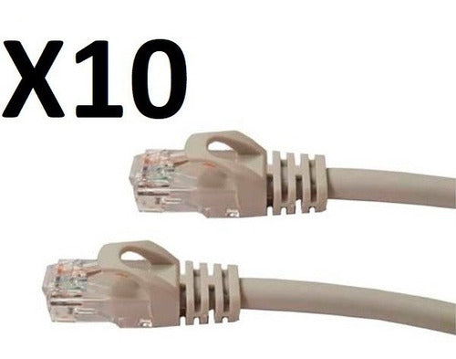 Cable De Red / Patch Cord Certificado Cat6 2 Mts Gris X10uni - mejora conectividad