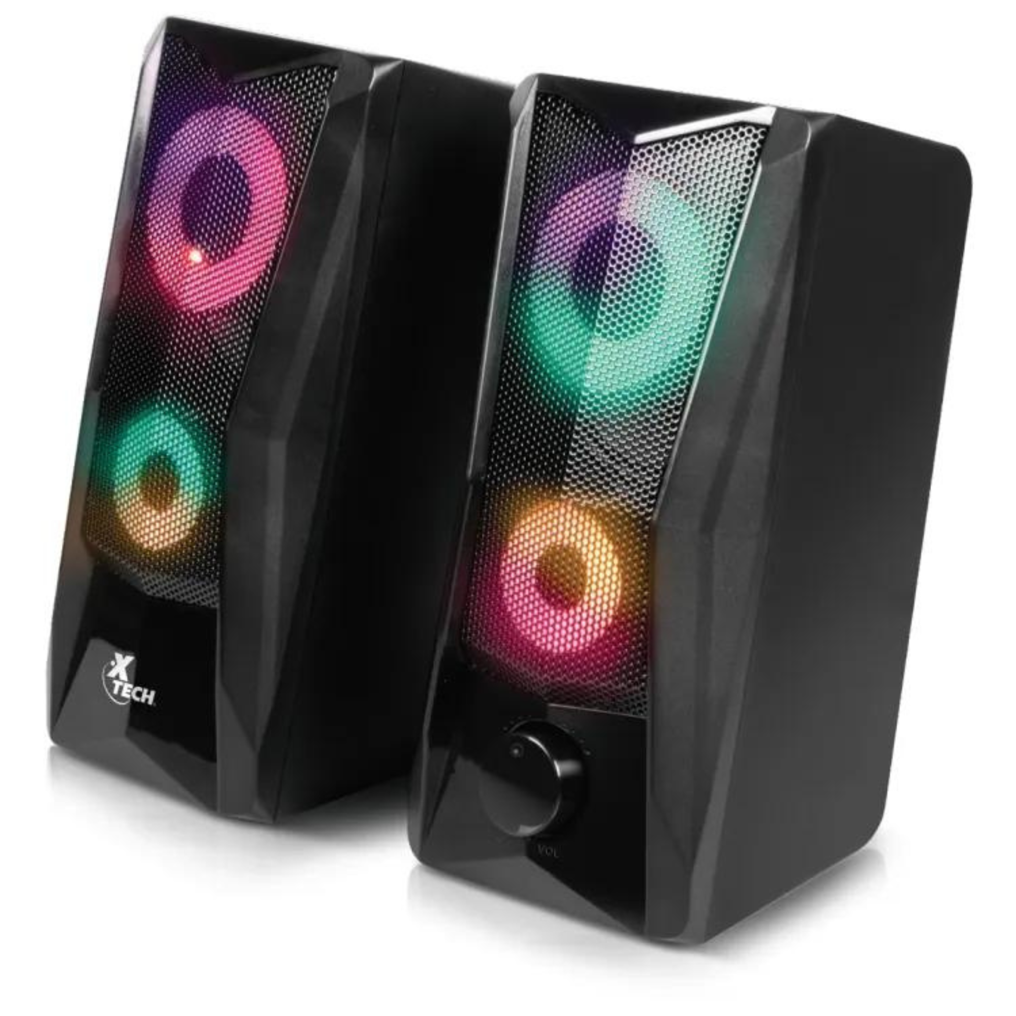 Parlante para PC Con Luces Led Xtech Stereo XTS-130 Incendo Usb - parlantes estéreo