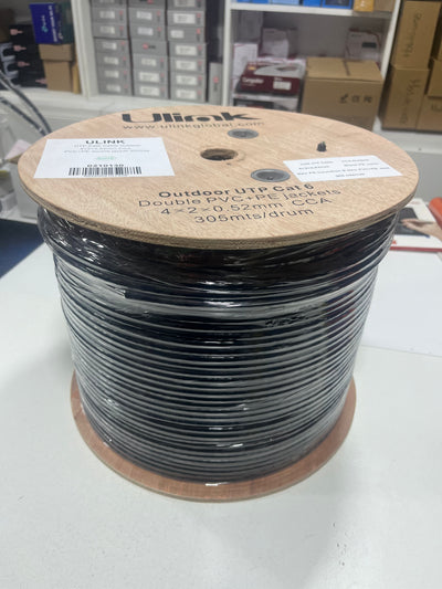Cable de Red Cat6 Exterior 305m 23AWG CCA Doble Chaqueta