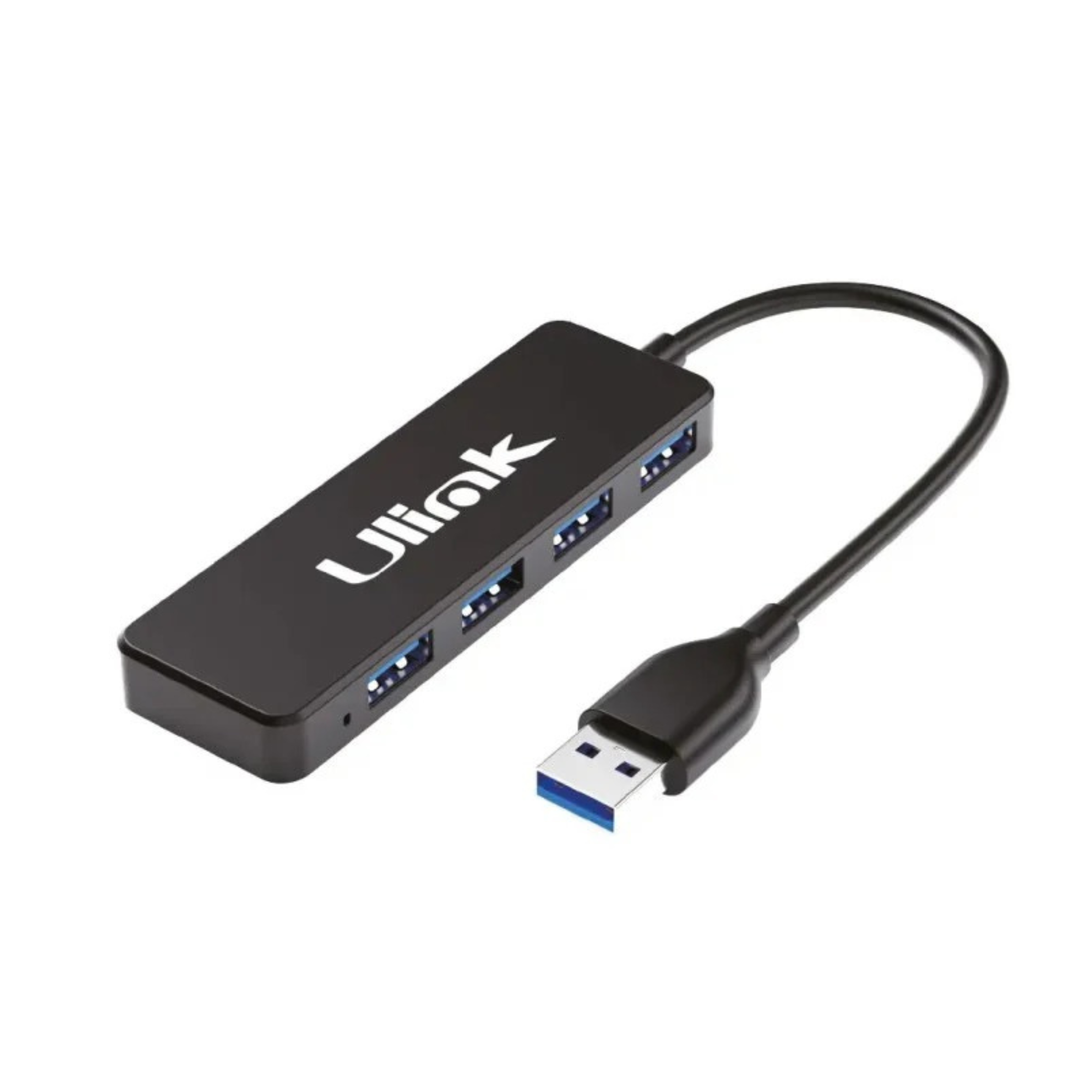El Ulink UL-HUB300 es un mini hub USB 3.0 de 4 puertos que te permite expandir rápidamente la conectividad de tu ordenador o notebook sin esfuerzo