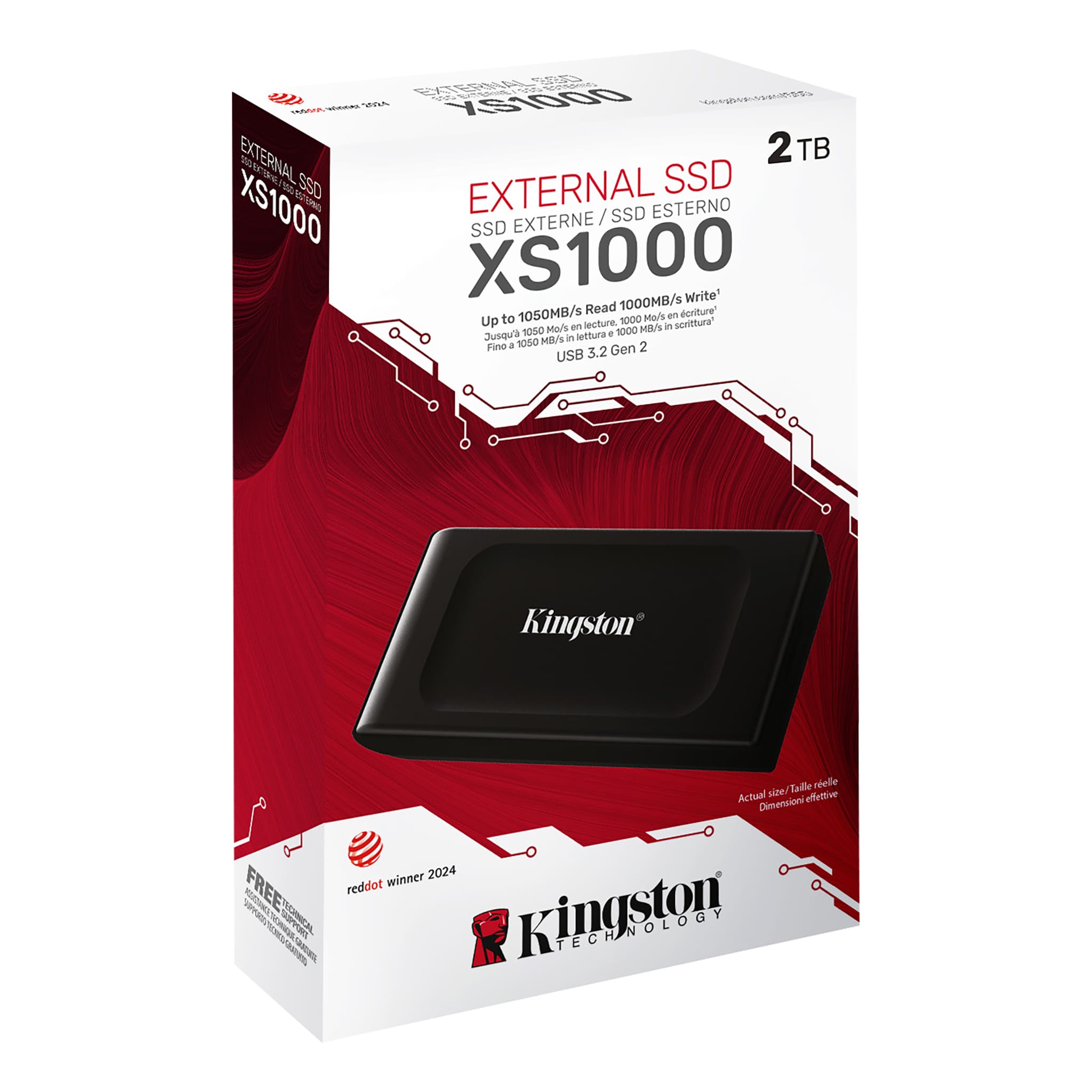 SSD Externo 2TB Portátil Kingston XS1000 USB 3.2