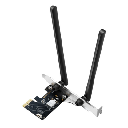 El adaptador Mercusys MA86XE es una tarjeta PCIe que lleva tu PC a la era del Wi‑Fi 6E, aprovechando la nueva banda de 6 GHz para conexiones ultrarrápidas sin interferencias
