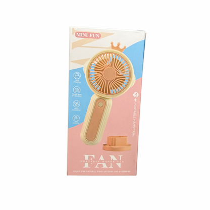 Mini Ventilador Portátil Recargable con Diseño de Corona