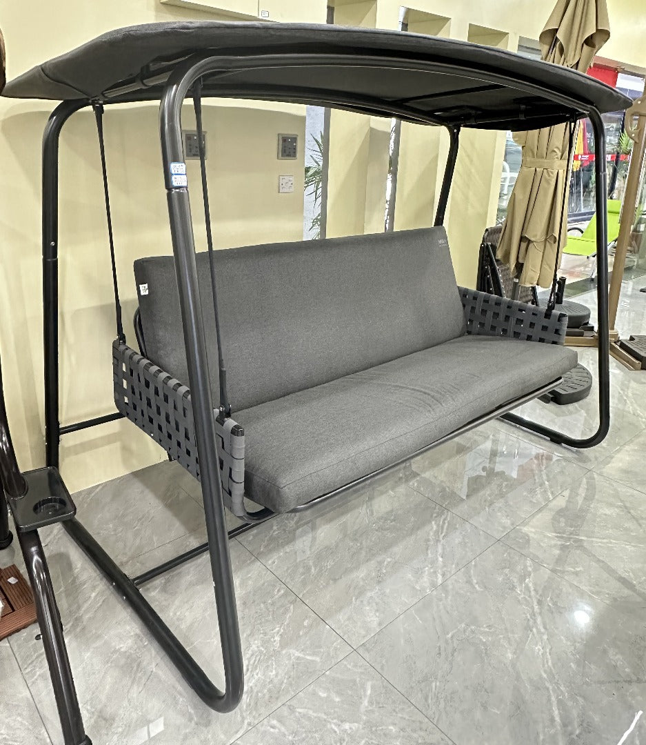 Columpio para Jardín 3 Personas con Techo Gris