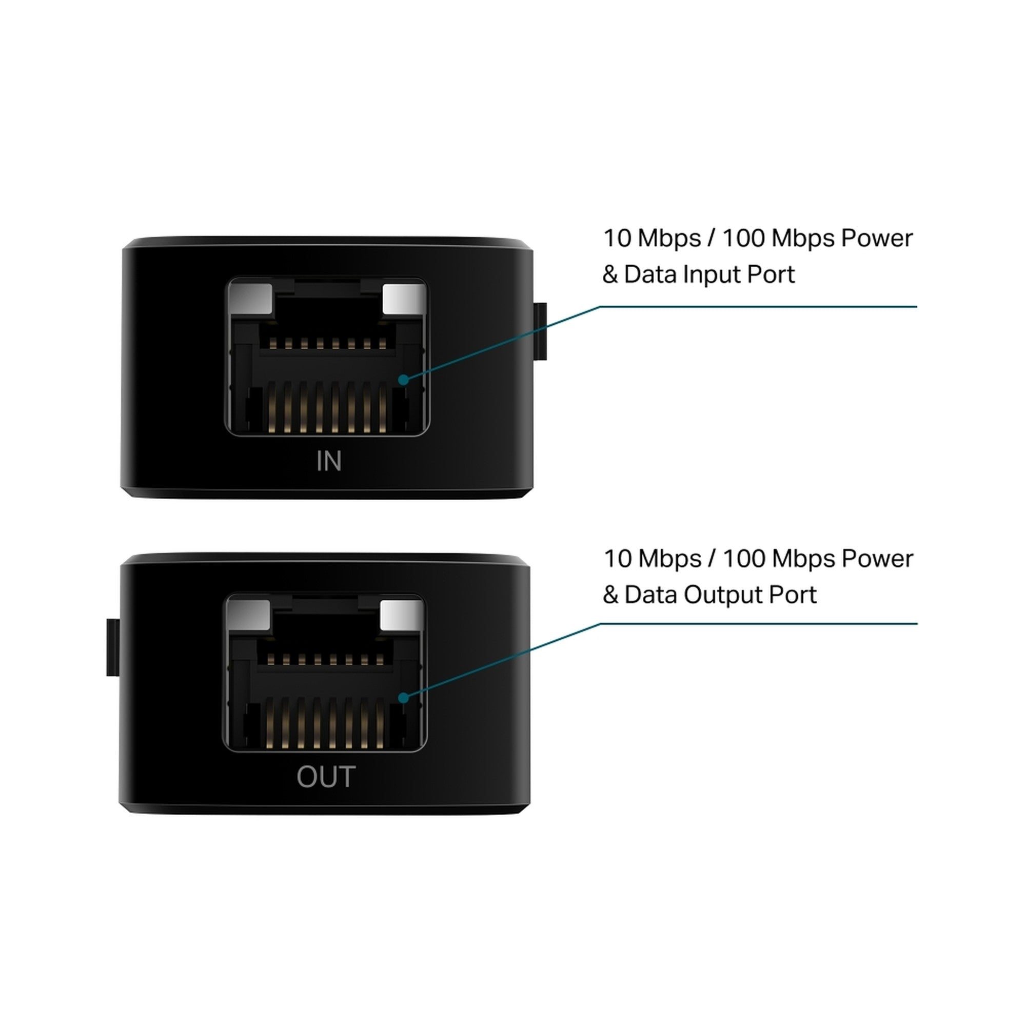 Adaptador Extensor PoE+ Fast Ethernet TL - PoE10E Hasta 250m
