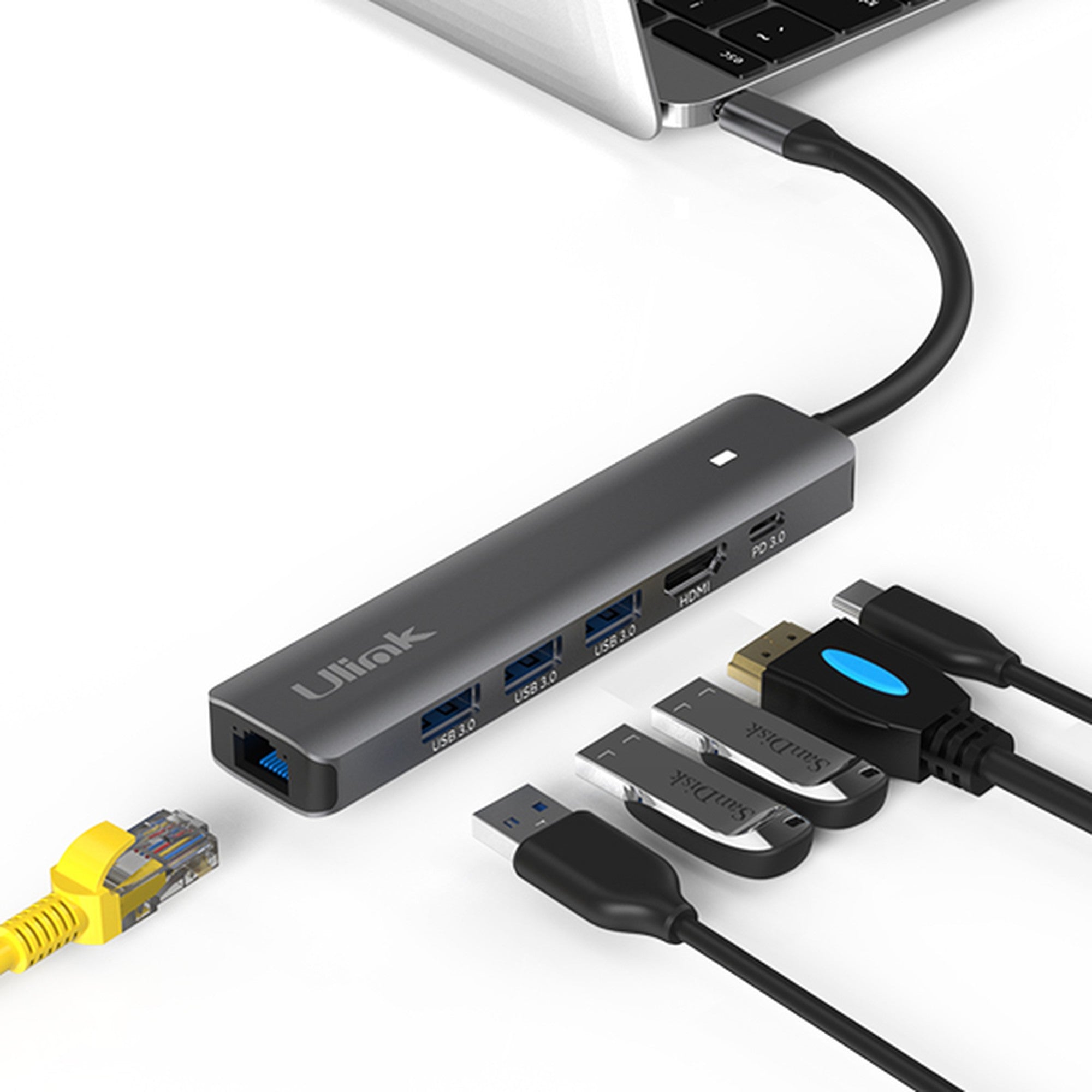 Adaptador Multipuerto USB C 6 en 1 Ulink Alta Calidad
