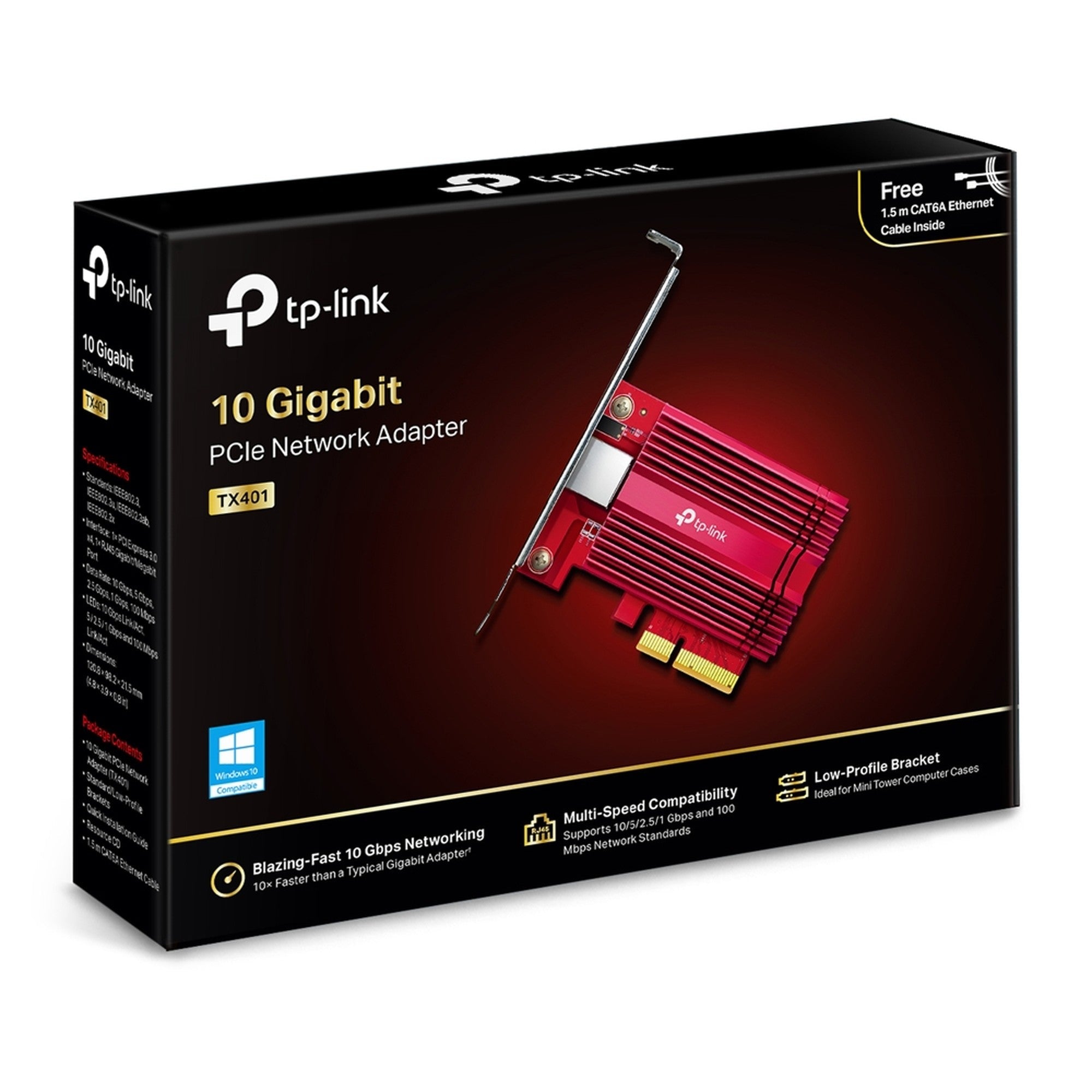 Adaptador PCIe 10 Gigabit Ethernet TP - Link TX401