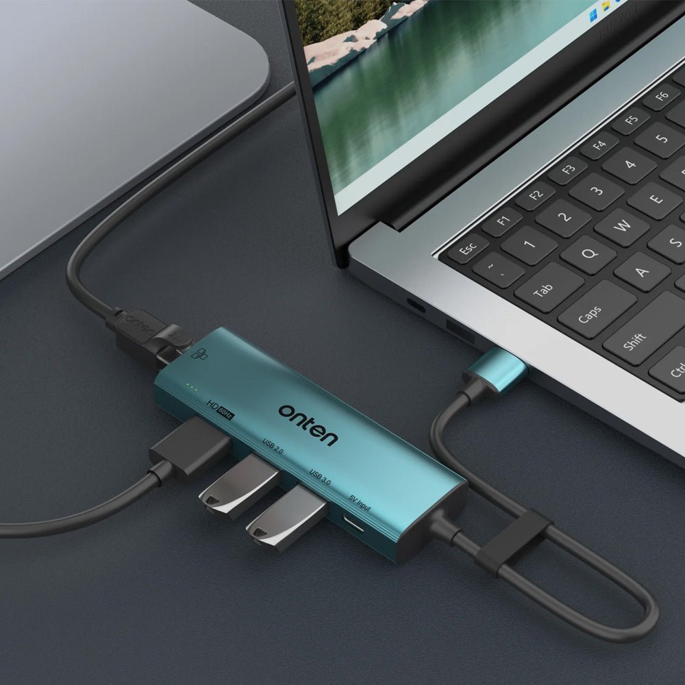 Adaptador USB-A y C 5 en 1 OTN-US125 Hub Lector SD