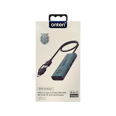 Adaptador USB-A y C 6 in 2 OTN-UCA613+ Hub Lector SD