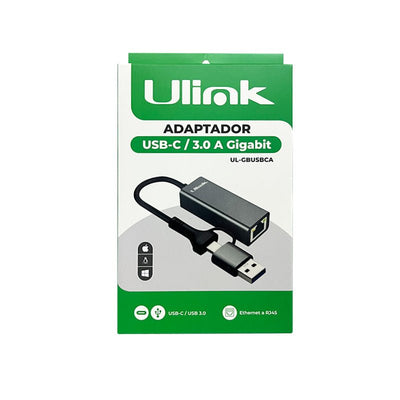 Adaptador USB C A a Gigabit Ethernet RJ45 PC UL-GBUSBCA