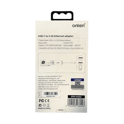 Adaptador USB - C a Ethernet 2.5G RJ45 OTN - UC602 Aluminio