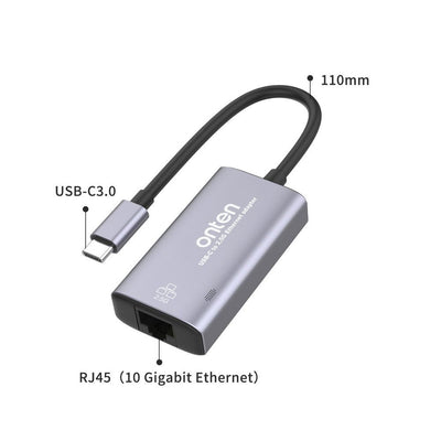 Adaptador USB - C a Ethernet 2.5G RJ45 OTN - UC602 Aluminio
