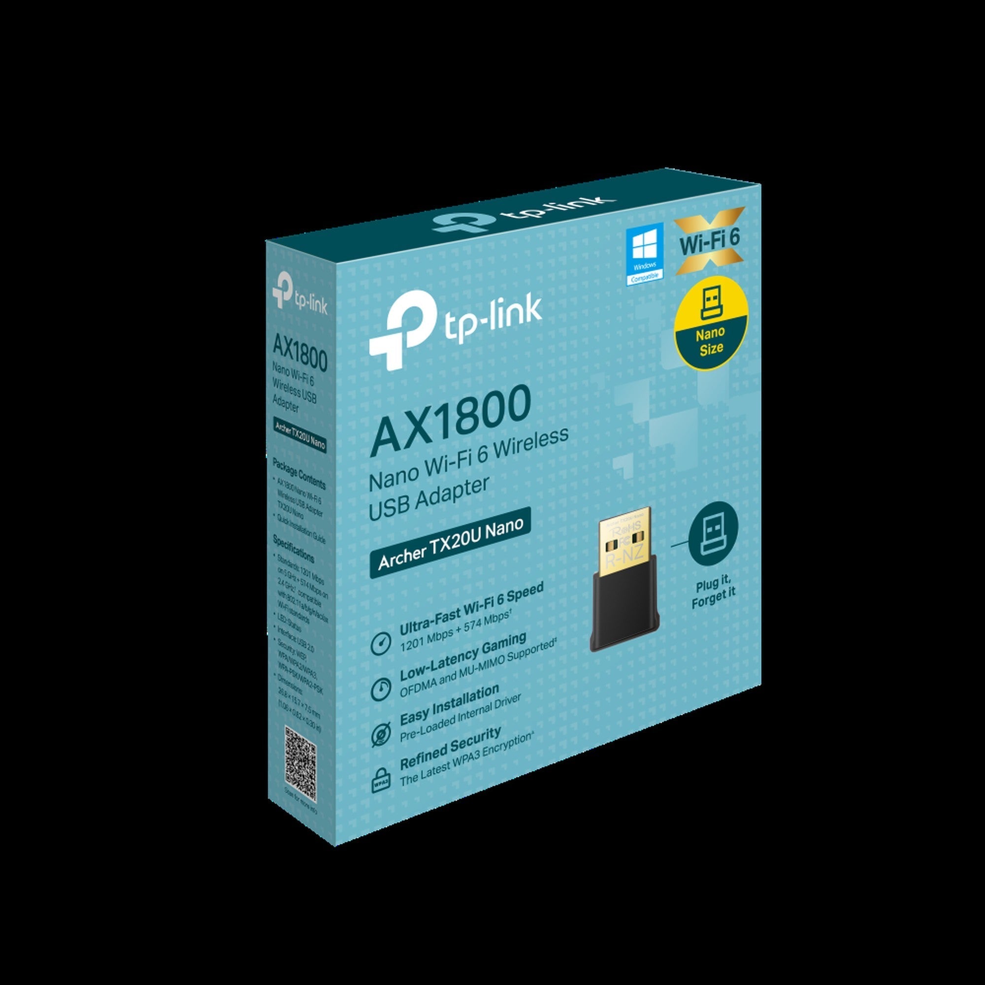 Adaptador USB Inalambrico Wifi 6 Nano Archer TX20U AX1800