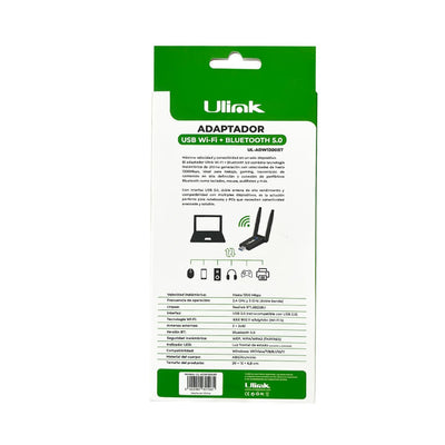 Adaptador USB Wi - Fi 1300 Mbps Bluetooth 5.0 UL - ADW1300BT