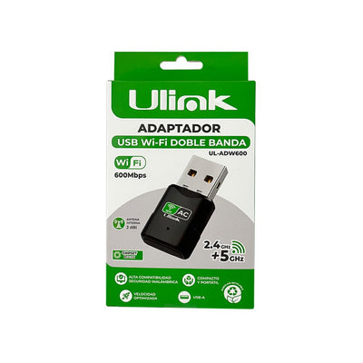 Adaptador USB Wi - Fi 600 Mbps Mini UL - ADW600 Negro