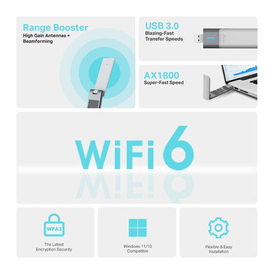 Adaptador USB WiFi 6 AX1800 TP - Link Archer TX20UH