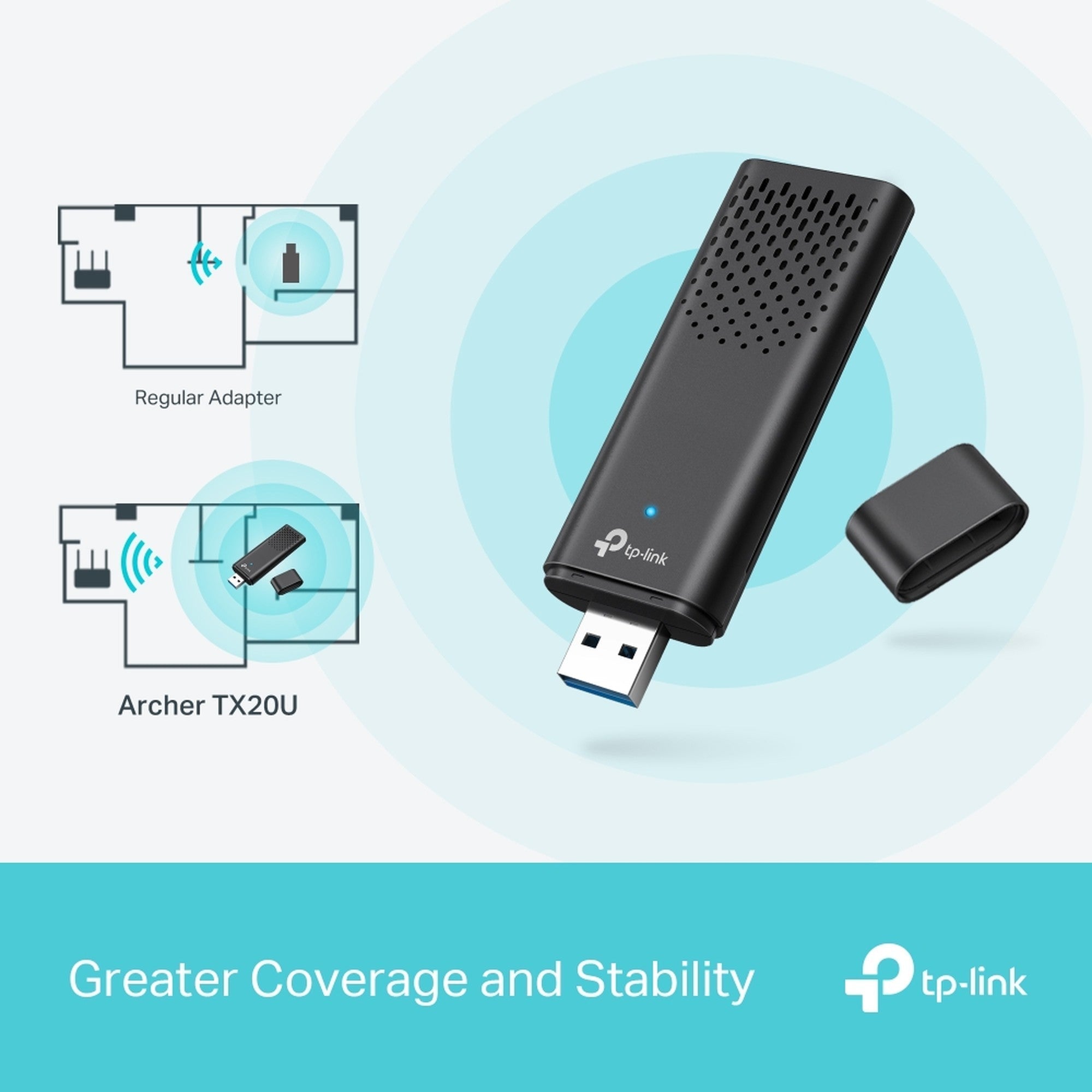 Adaptador USB Inalambrico Wifi 6 Dual Band Archer TX20U