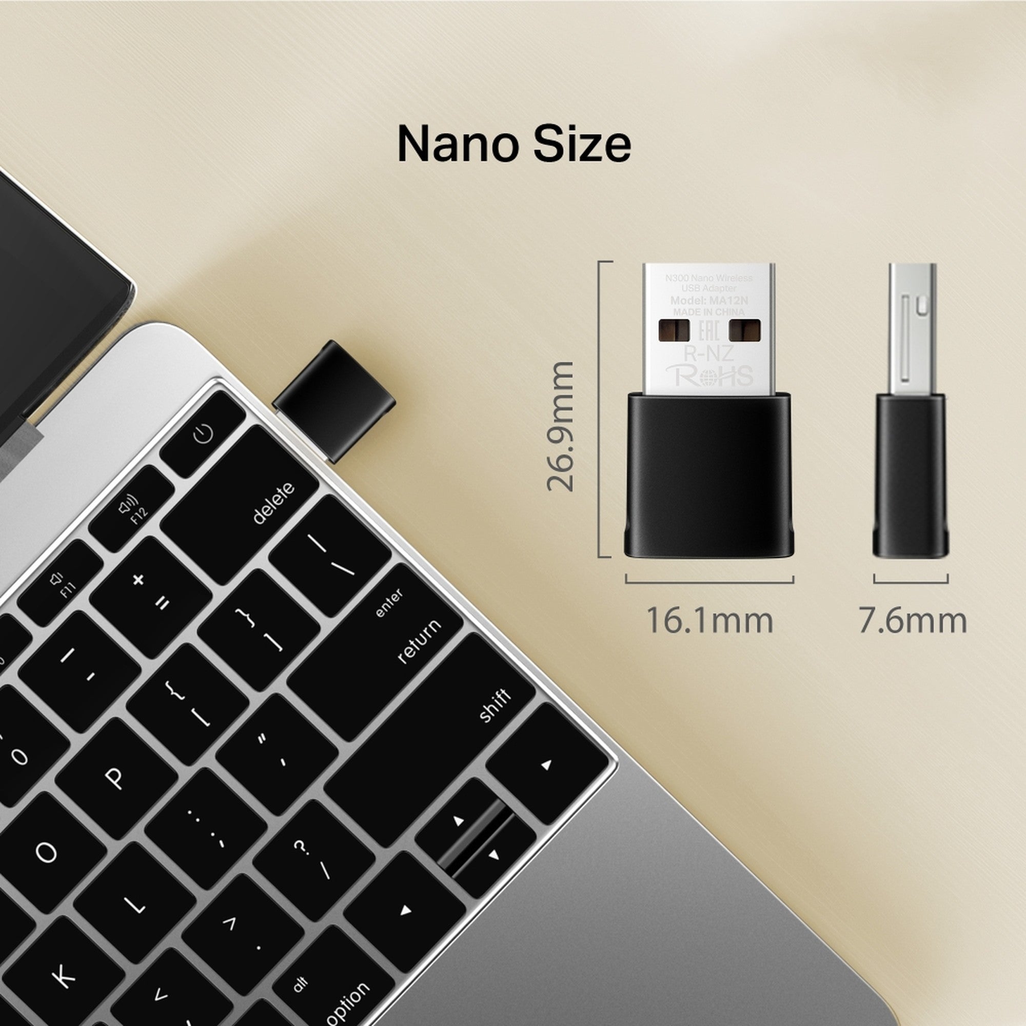 Adaptador USB Wifi Nano N300 MA12N para PC