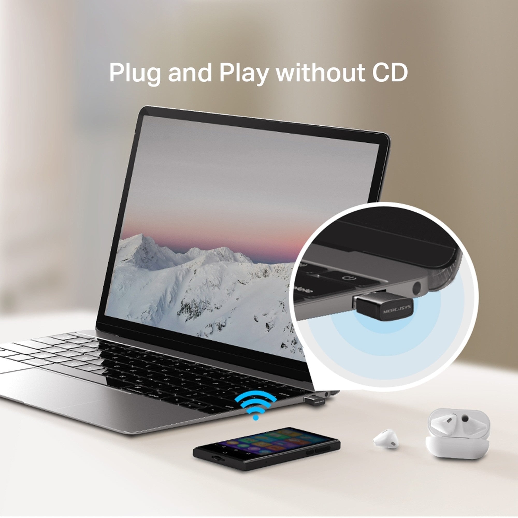 Adaptador USB Wifi Nano N300 MA12N para PC