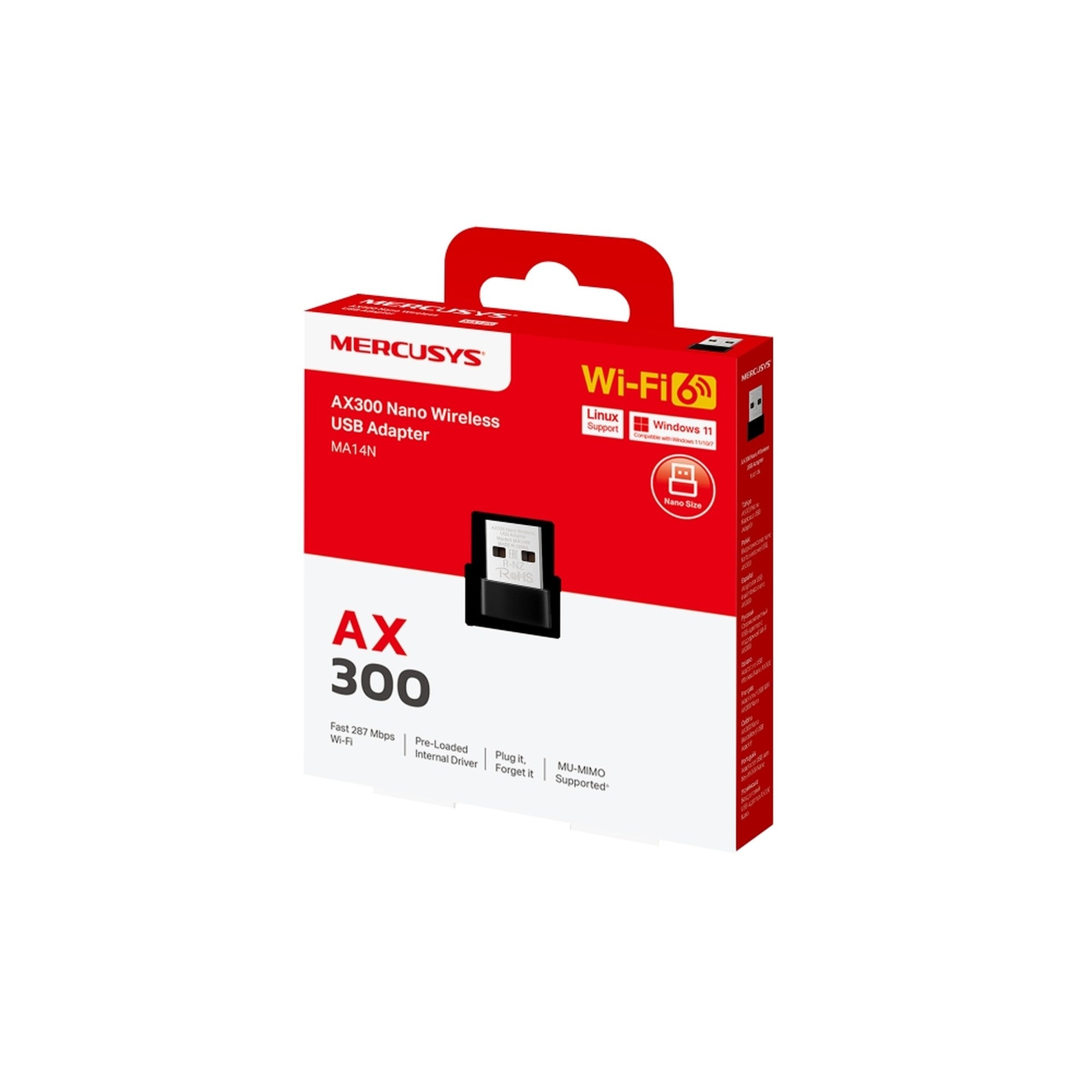 Adaptador WiFi 6 USB Nano MA14N Mercusys Doble Banda