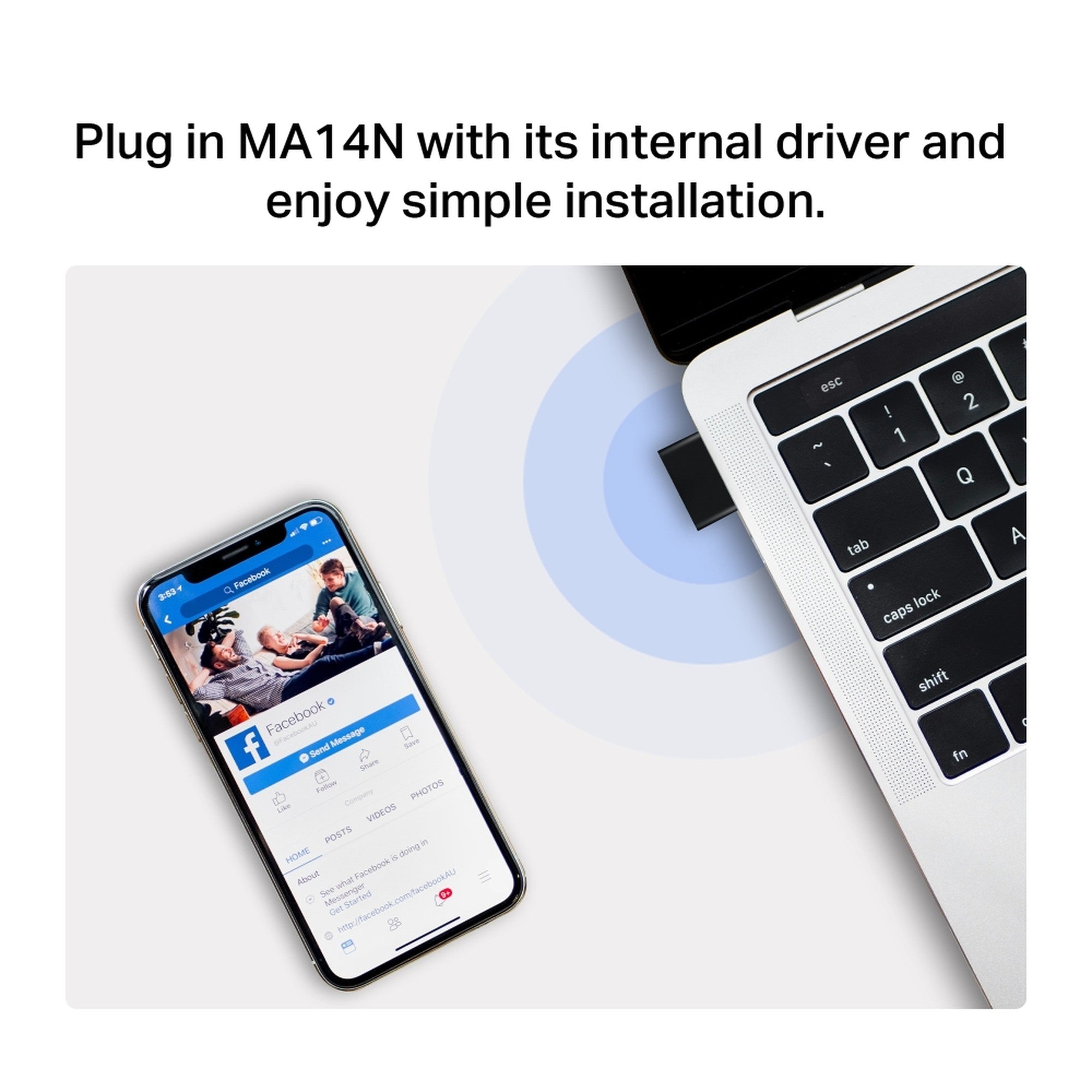 Adaptador WiFi 6 USB Nano MA14N Mercusys Doble Banda