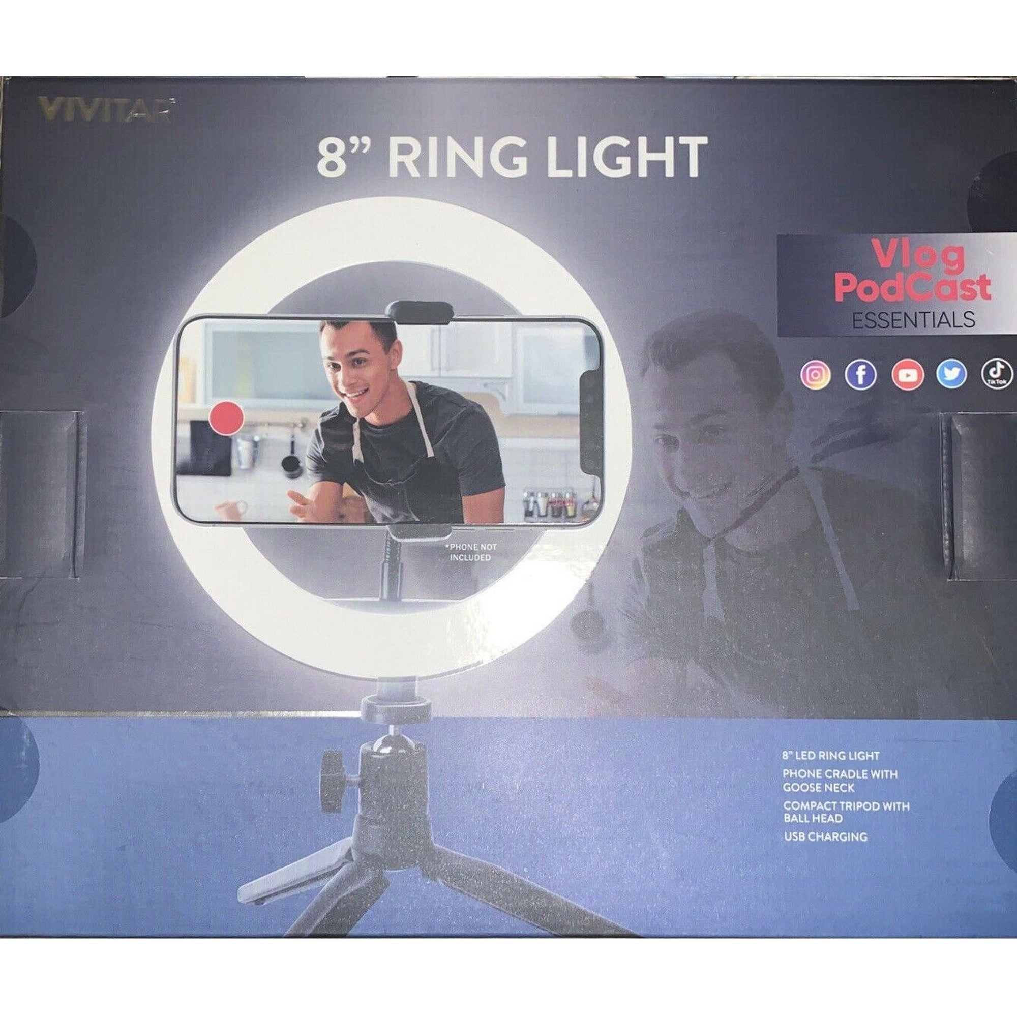 Aro de Luz de 8" con Soporte Tripode para Mesas