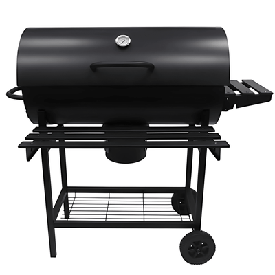 Asador Barril Ahumador a Carbón con Termómetro 2 en 1