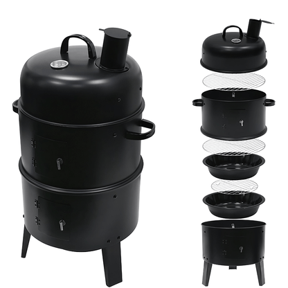 Asador Parrilla Ahumador Multifuncional 3 en 1 Carbón