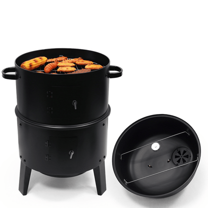 Asador Parrilla Ahumador Multifuncional 3 en 1 Carbón