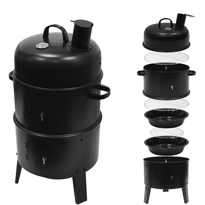 Asador Parrilla Ahumador Multifuncional 3 en 1 Carbón