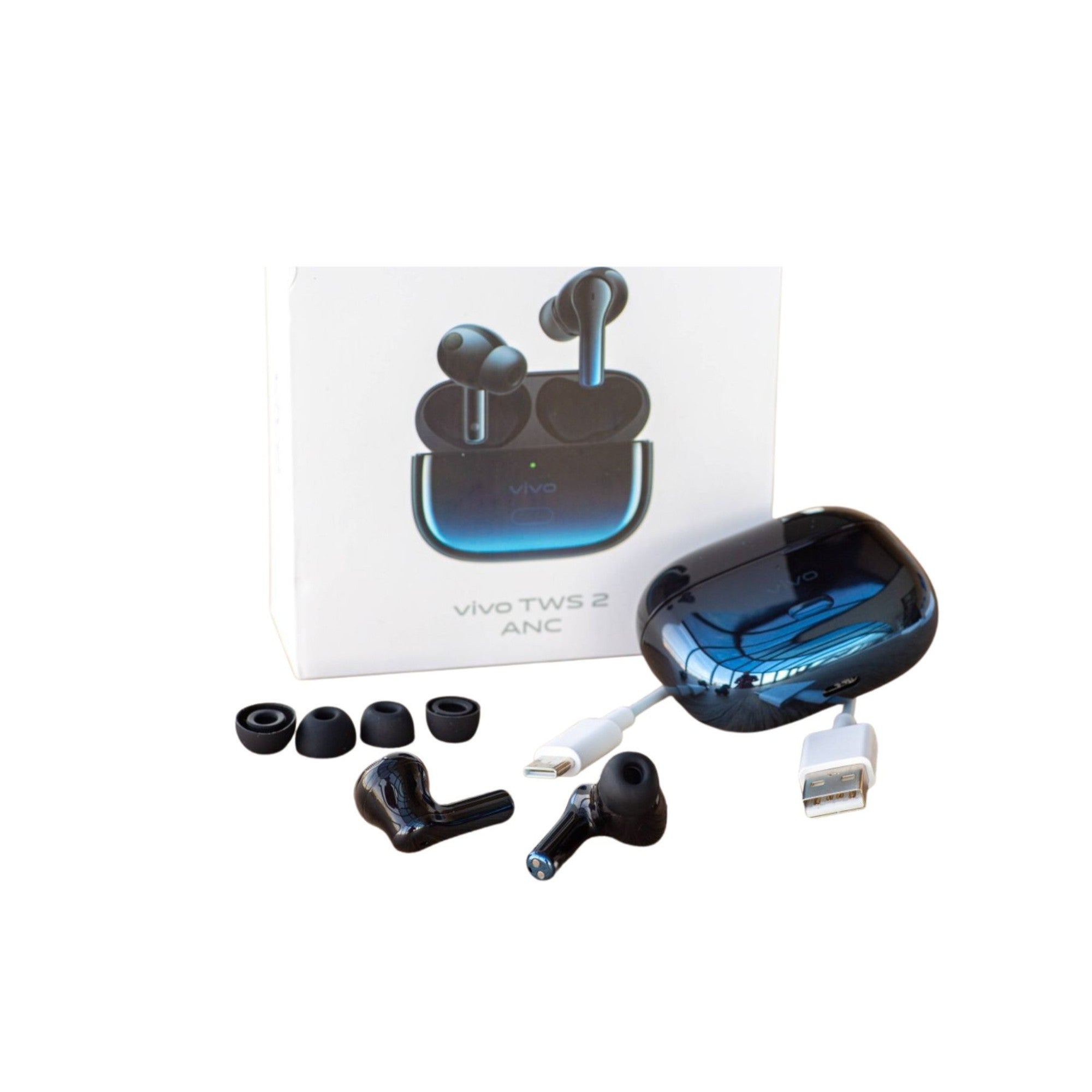 Audífonos Inalámbricos Bluetooth Vivo TWS 2 ANC Azul - estos auriculares