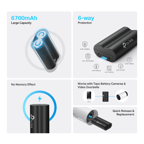 Batería Recargable Tapo A100 para Cámaras de Seguridad