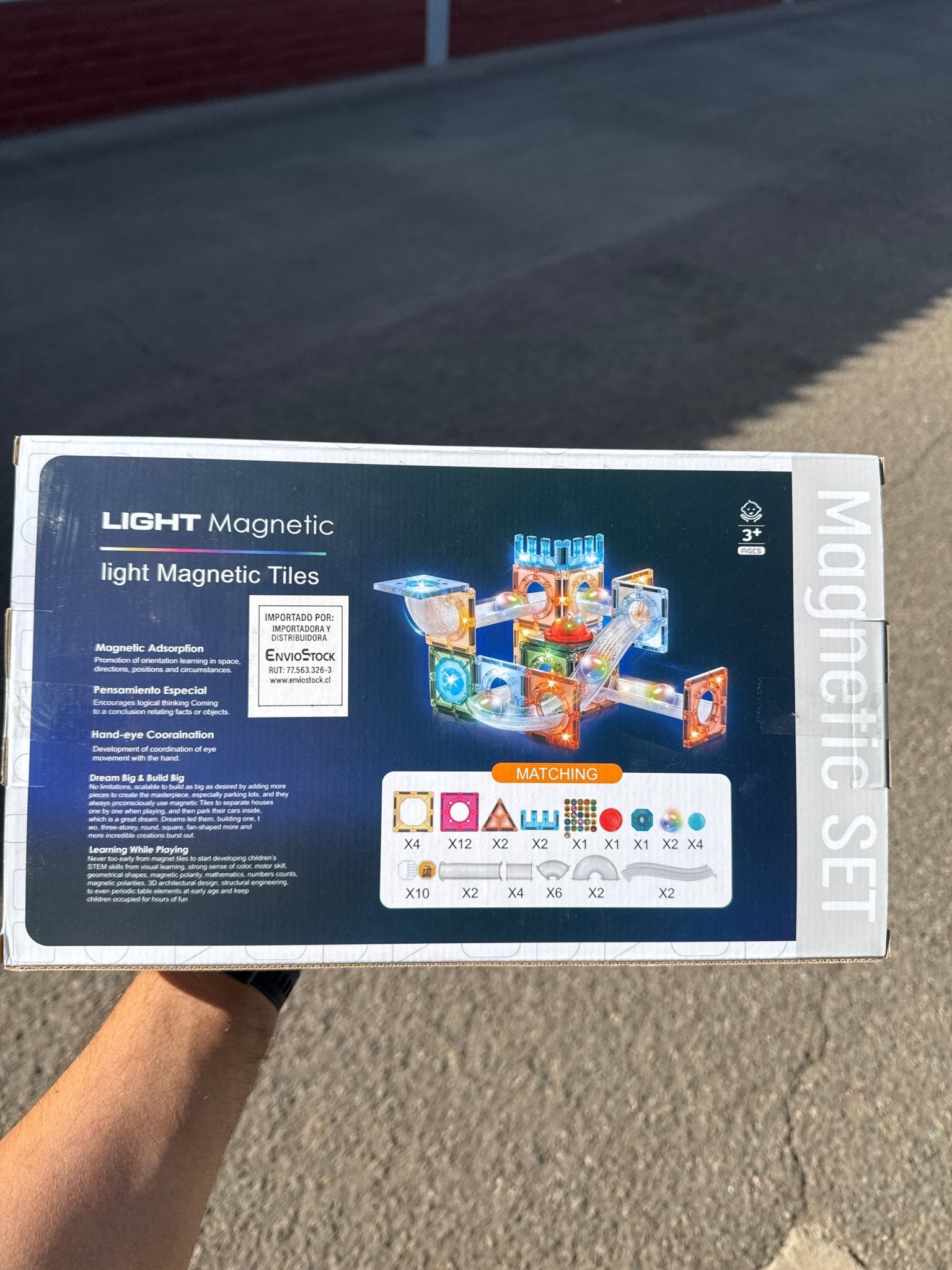 Bloques Magnéticos con Luz Pista de Canicas 54 Piezas