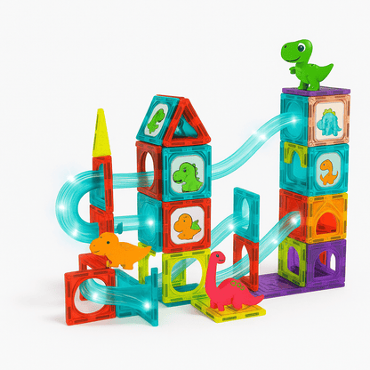 Bloques Magnéticos con Luz STEM Dinosaurios 86 Piezas