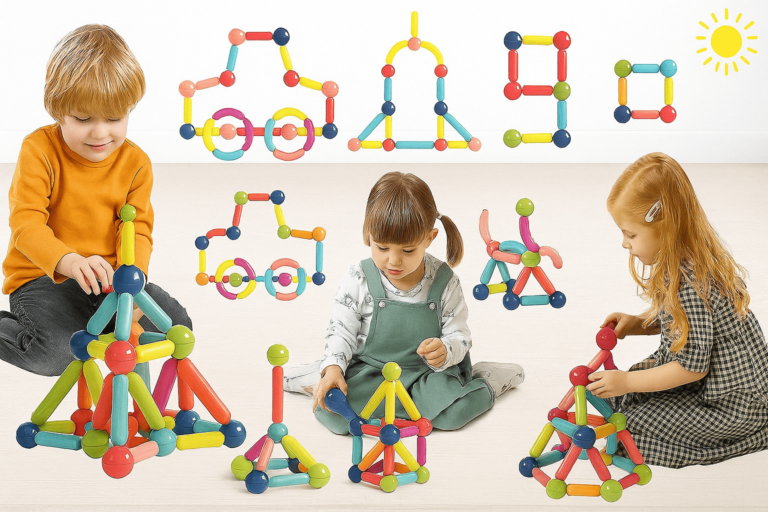 Bloques Magnéticos Construcción 42 Piezas con Caja