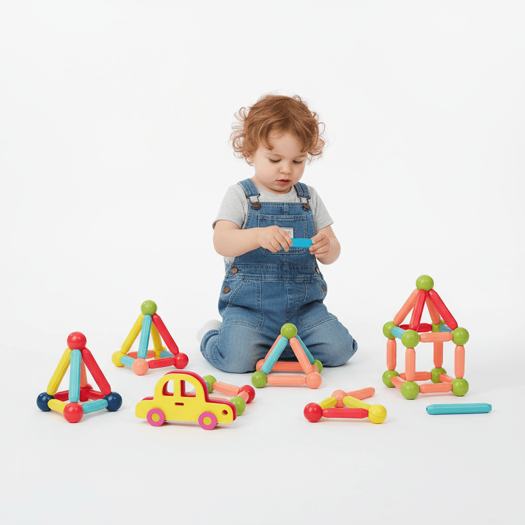 Bloques Magnéticos Construcción 42 Piezas con Caja