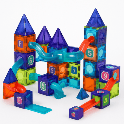 Bloques Magnéticos Pista de Canicas DIY 68 Piezas