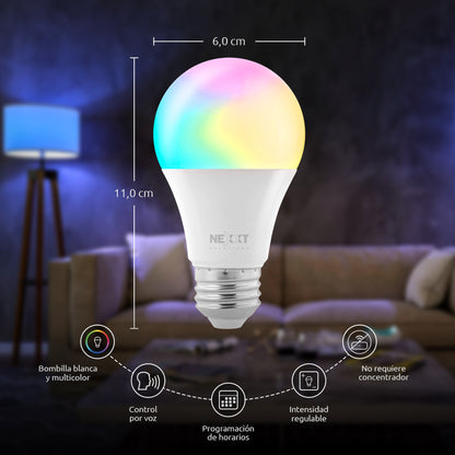 Ampolleta Bombilla Led Inteligente Wifi Nexxt  Nhb-c120 Rgb - bombilla inteligente