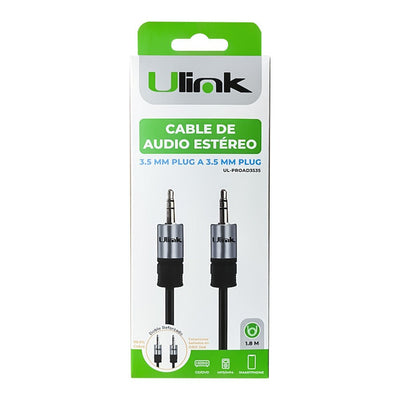 Cable Auxiliar 3.5mm Plug 1.8m Ulink UL - PROAD3535 ProUlinkItems Digital Spa – Tecnología, Hogar y Fitness en un solo lugar