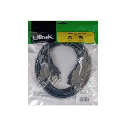 Cable de Poder Tipo Trebol 1,8 Mts Ulink Alta Calidad