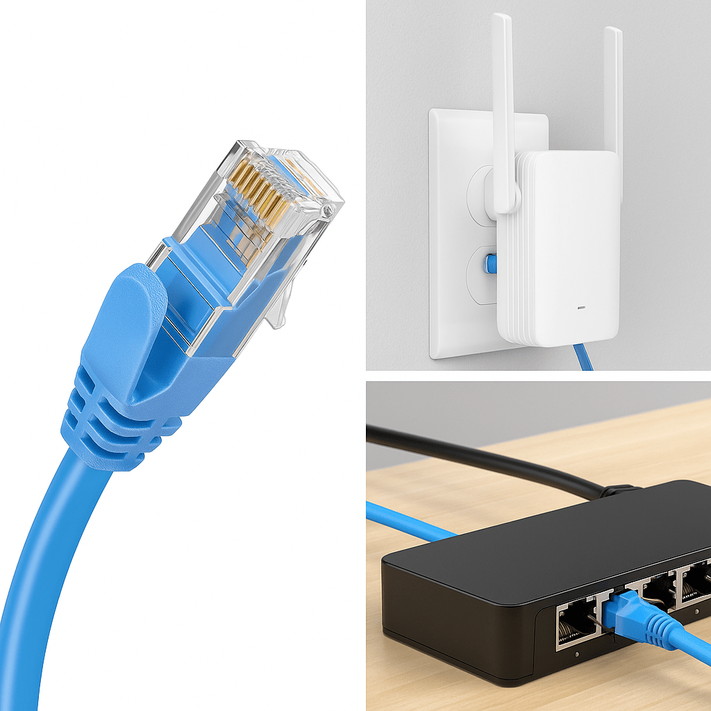 Cable de Red 1 Metro Cat6 Azul Patch Cord Certificado Fluke