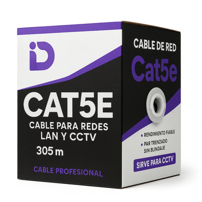 Cable de Red Cat5e 305M 100% Cobre UTP 23AWG 0,55mm