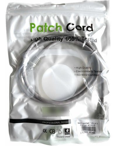 Cable de Red Cat6 1m Gris Patch Cord Certificado Fluke