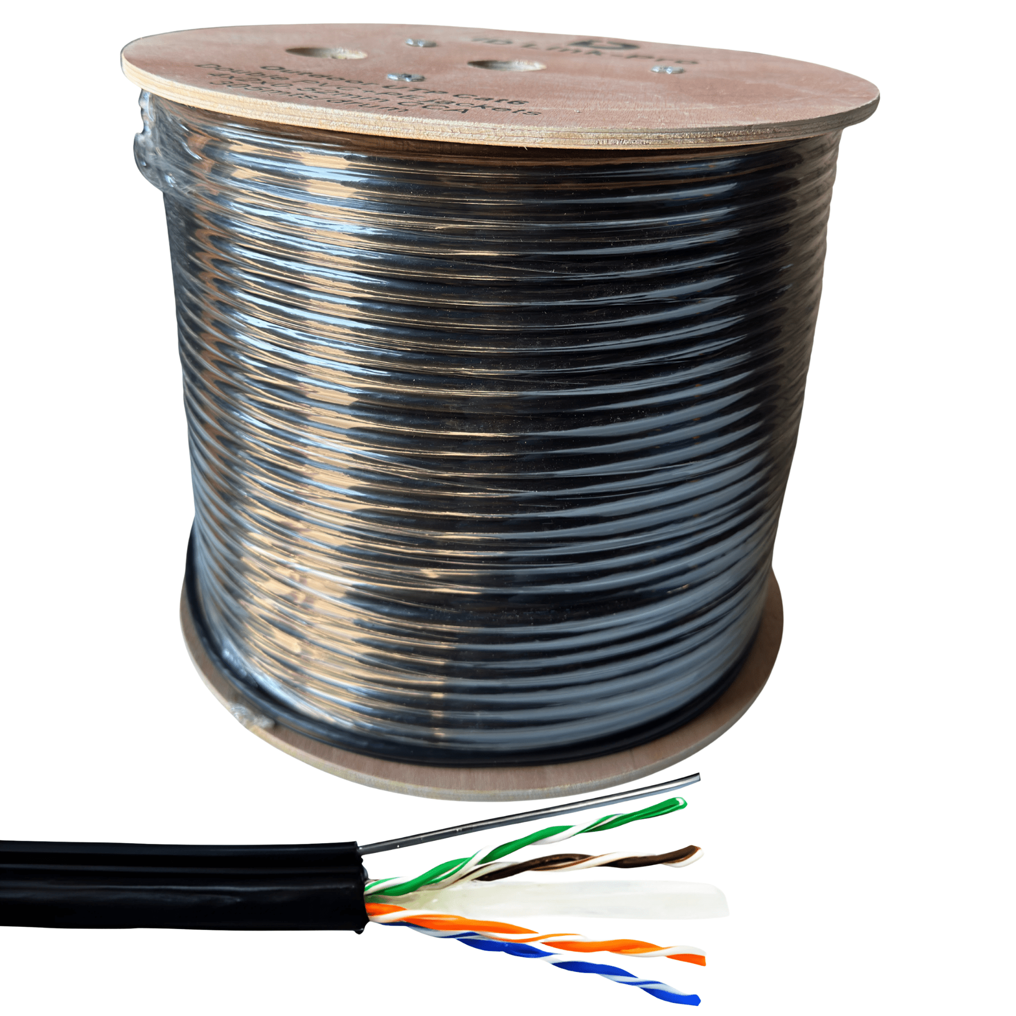 Cable de Red Cat6 Exterior 305M Con Mensajero CCA